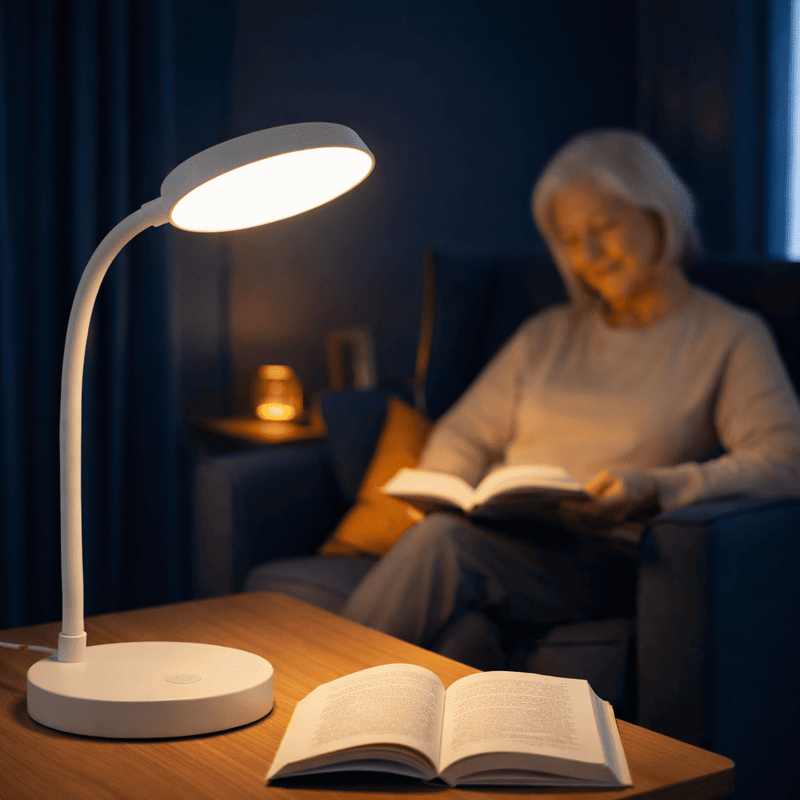 Luminária LED de Mesa Recarregável com Ajuste de Intensidade | Loja Pronto Idoso