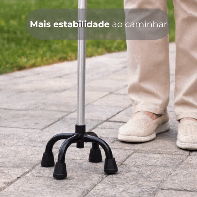 Bengala 4 pontas com mais estabilidade e segurança | Loja Pronto Idoso