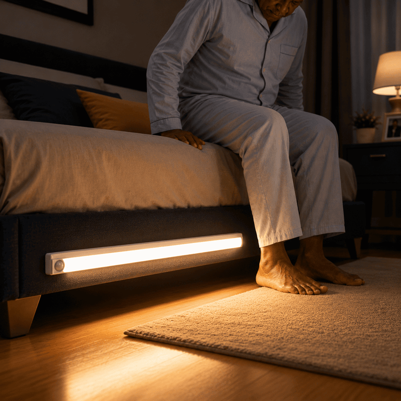 Luminária LED com Sensor de Movimento – Praticidade e Segurança Noturna | Loja Pronto Idoso