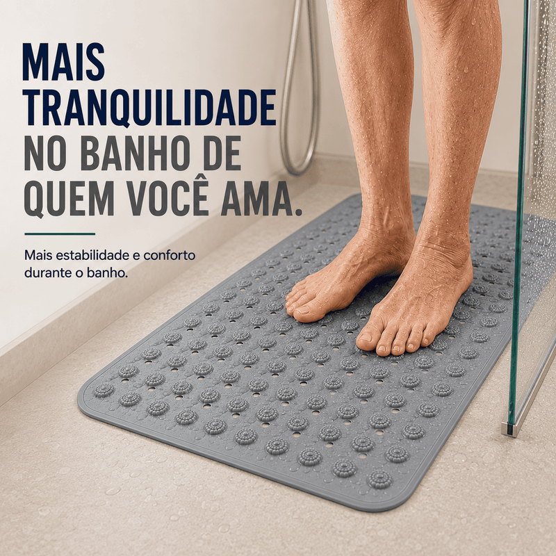 Tapete Antiderrapante para Box com Ventosas - Mais Segurança no Banho | Loja Pronto Idoso